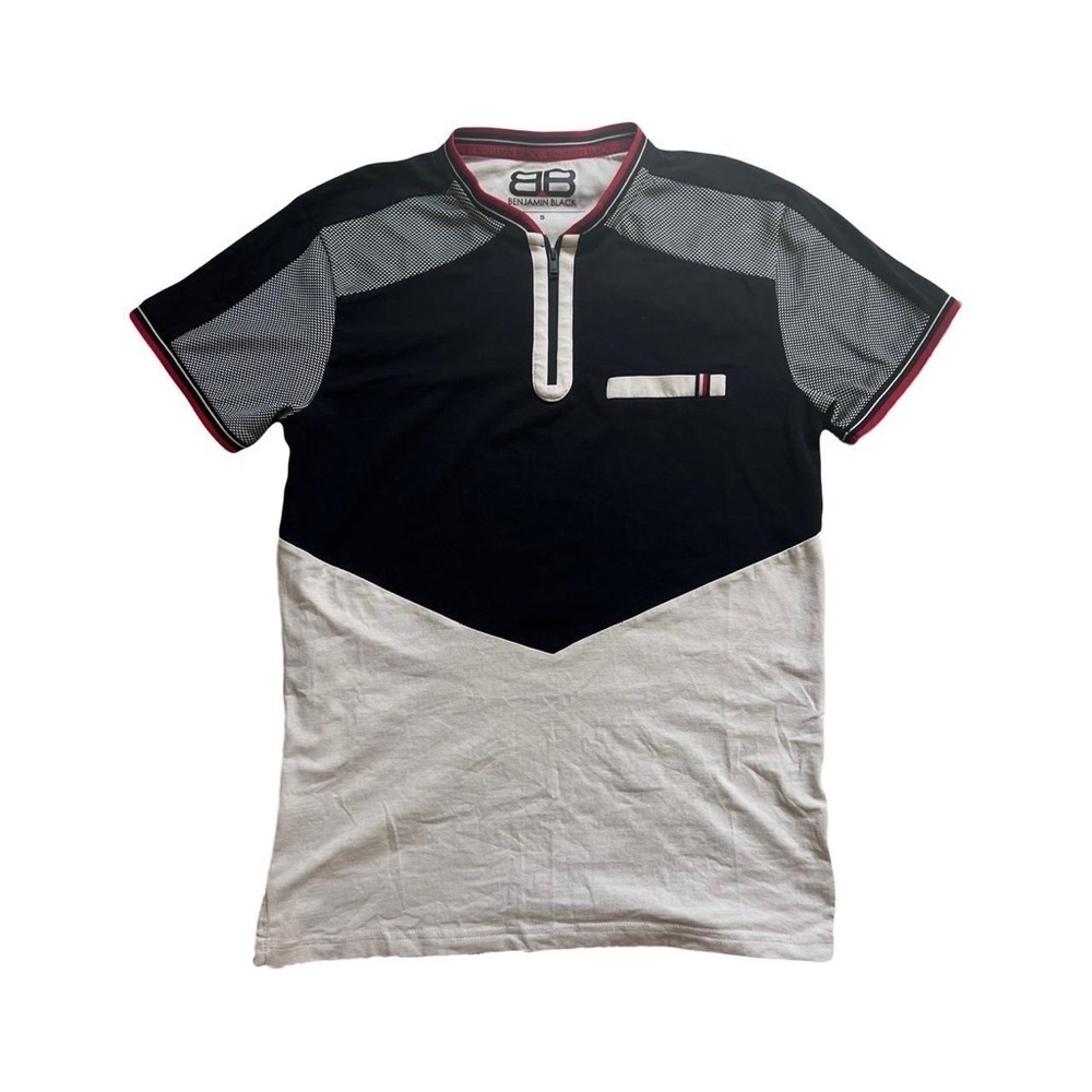 Benjamin Black quarter zip polo shirt